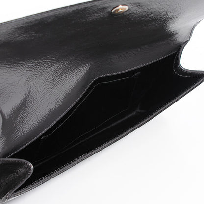 Saint Laurent Textured Patent Monogram Large Belle de Jour Clutch Grey 5 of 7