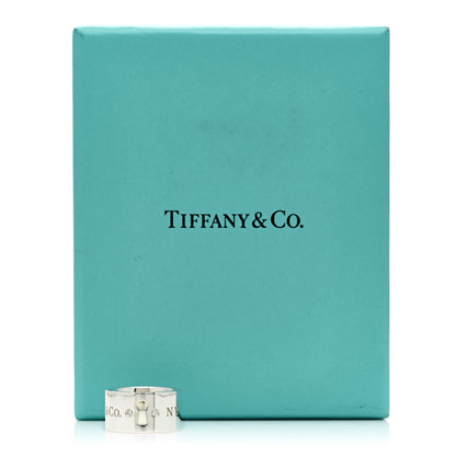 Tiffany Sterling Silver Diamond Wide Locks Band Ring 47 4 5 of 5