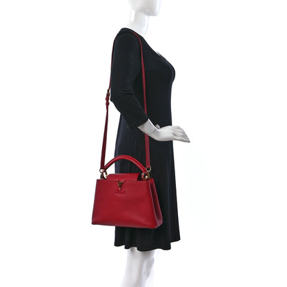 Louis Vuitton Taurillon Capucines BB Scarlet Red 2 of 16