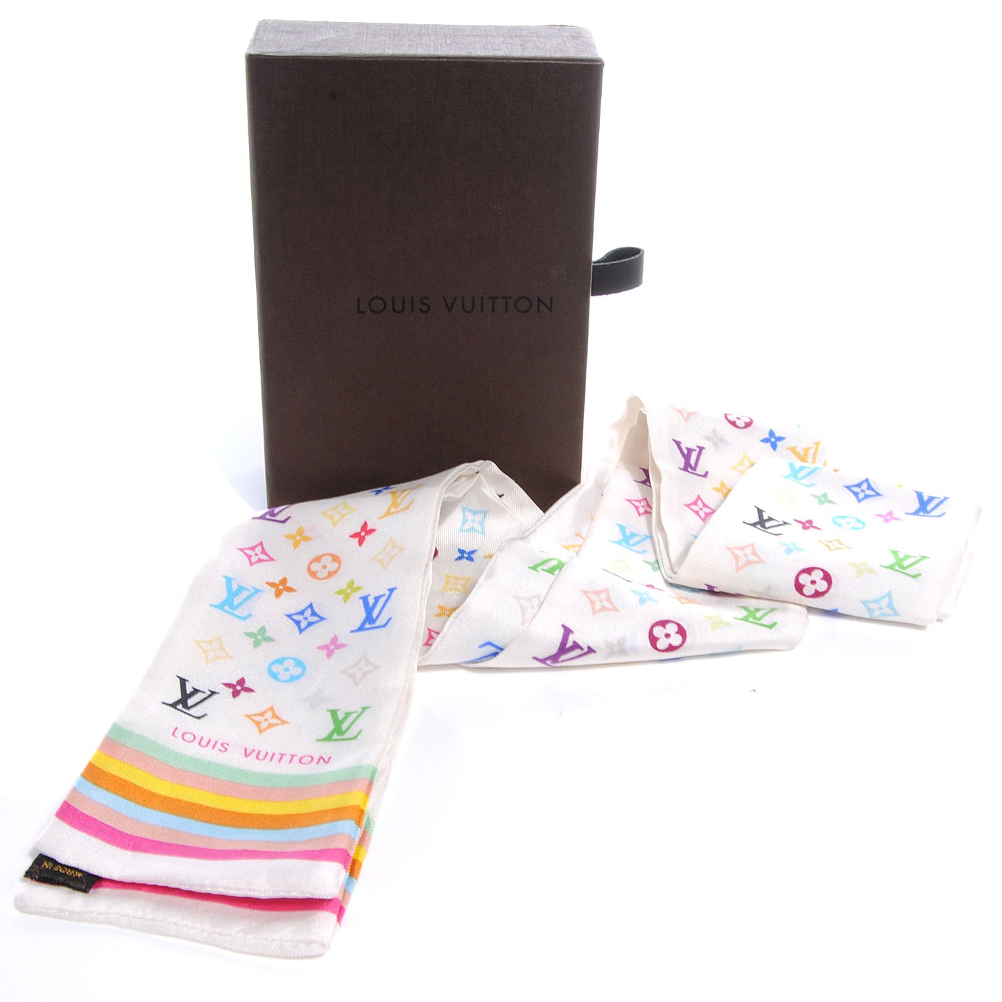 Silk Monogram Multicolor Bandeau White