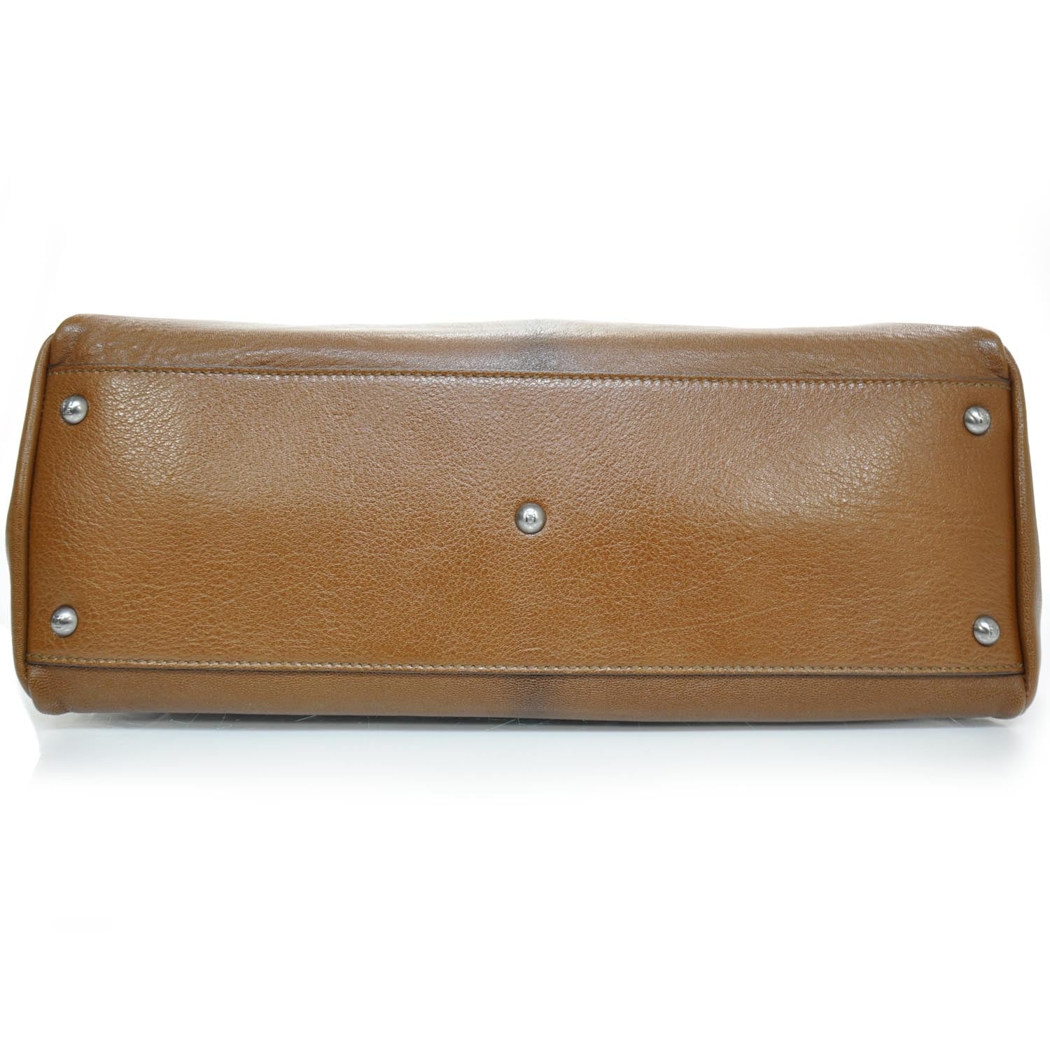 Fendi Goatskin Zucca Large Peekaboo Iconic Satchel Brown 5 of 10