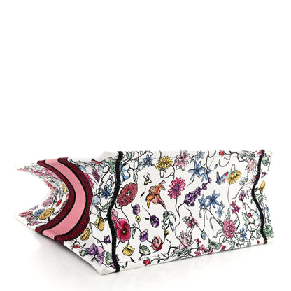 Christian Dior Canvas Embroidered Medium Florilegio Book Tote White Multicolor 4 of 10
