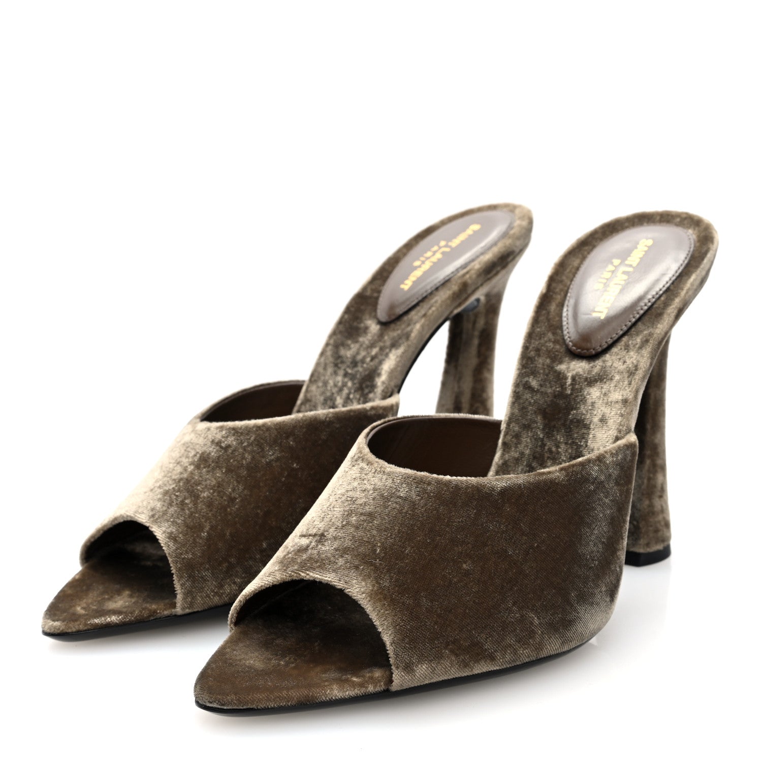 Saint Laurent Velluto Suite 105 Mule Sandals 41 Dove Grey 3 of 9