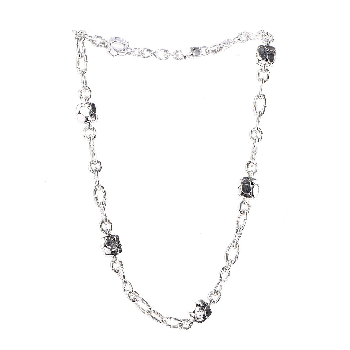 Sterling Silver Kali Square Station Sautoir Necklace