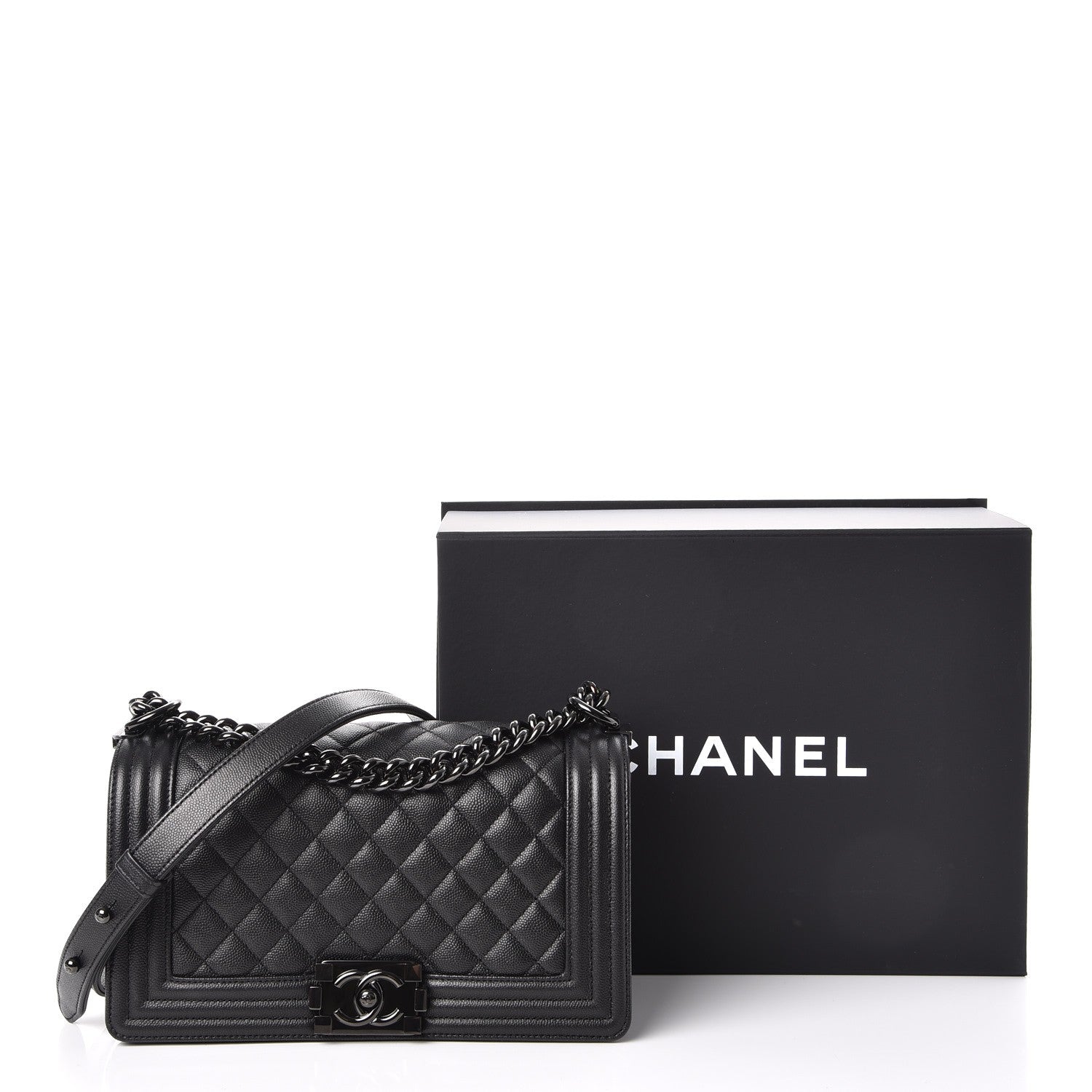 Chanel Caviar Quilted Medium Boy Flap So Black 9 of 9