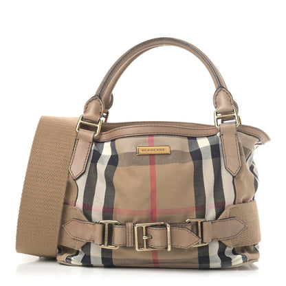 Burberry Calfskin House Check Medium Brecon Tote Dark Stone 1 of 9