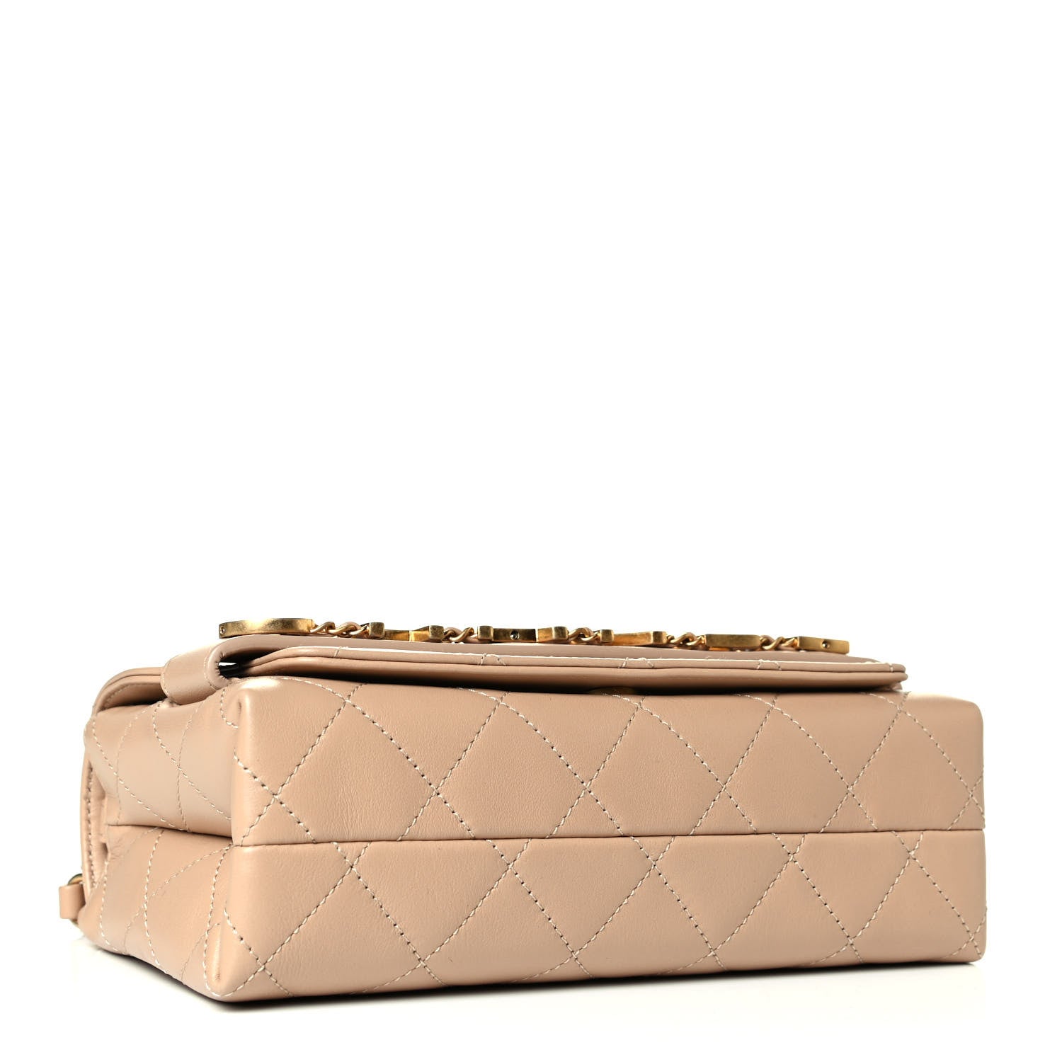 Chanel Calfskin Quilted Small Enchained Flap Beige 3 of 7