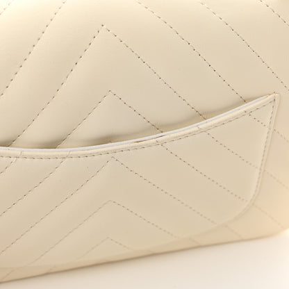 Chanel Lambskin Chevron Quilted Mini Rectangular Flap White 13 of 13