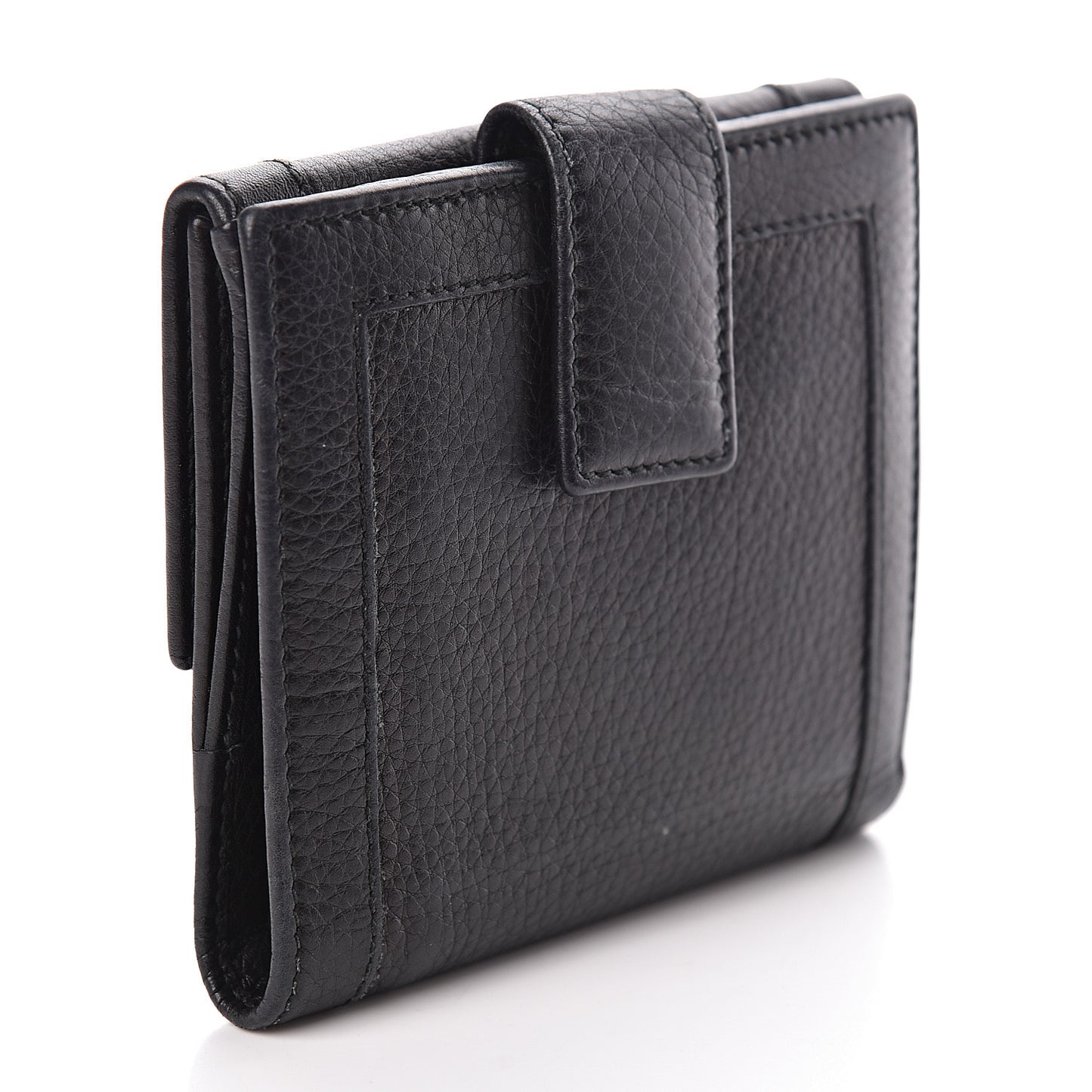 Calfskin Compact Interlocking G Wallet Black
