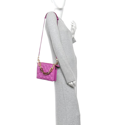Louis Vuitton Lambskin Embossed Monogram Coussin BB Orchid 2 of 10