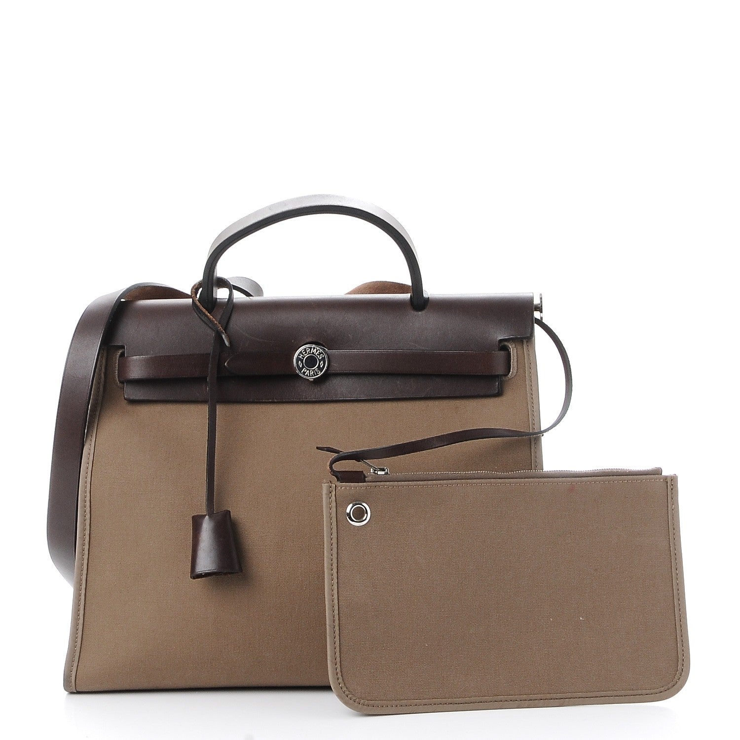 Hermes Vache Hunter Toile Herbag Zip 31 PM Etoupe Ebene 13 of 16