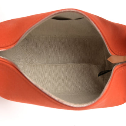Hermes Canvas Small Bride-A-Brac Pouch Orange Burgundy 5 of 9
