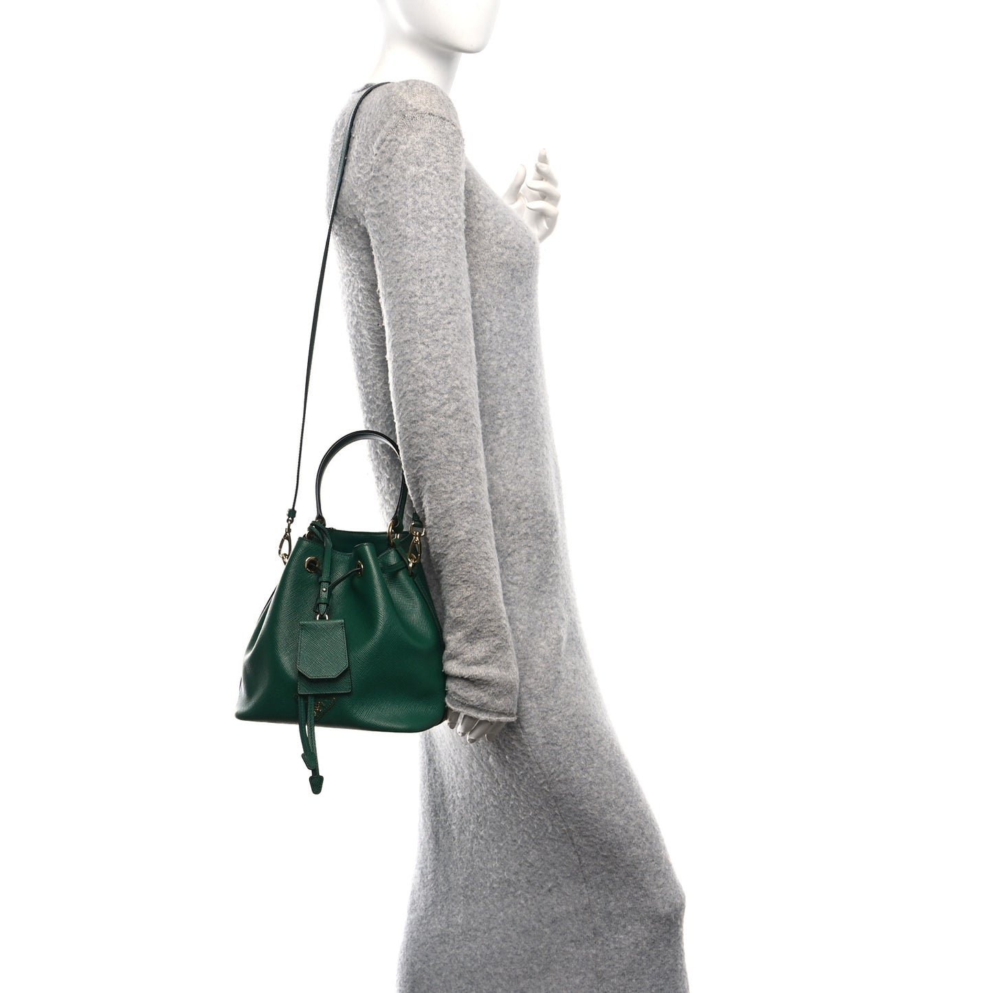 Saffiano Cuir Bucket Bag Biliardo