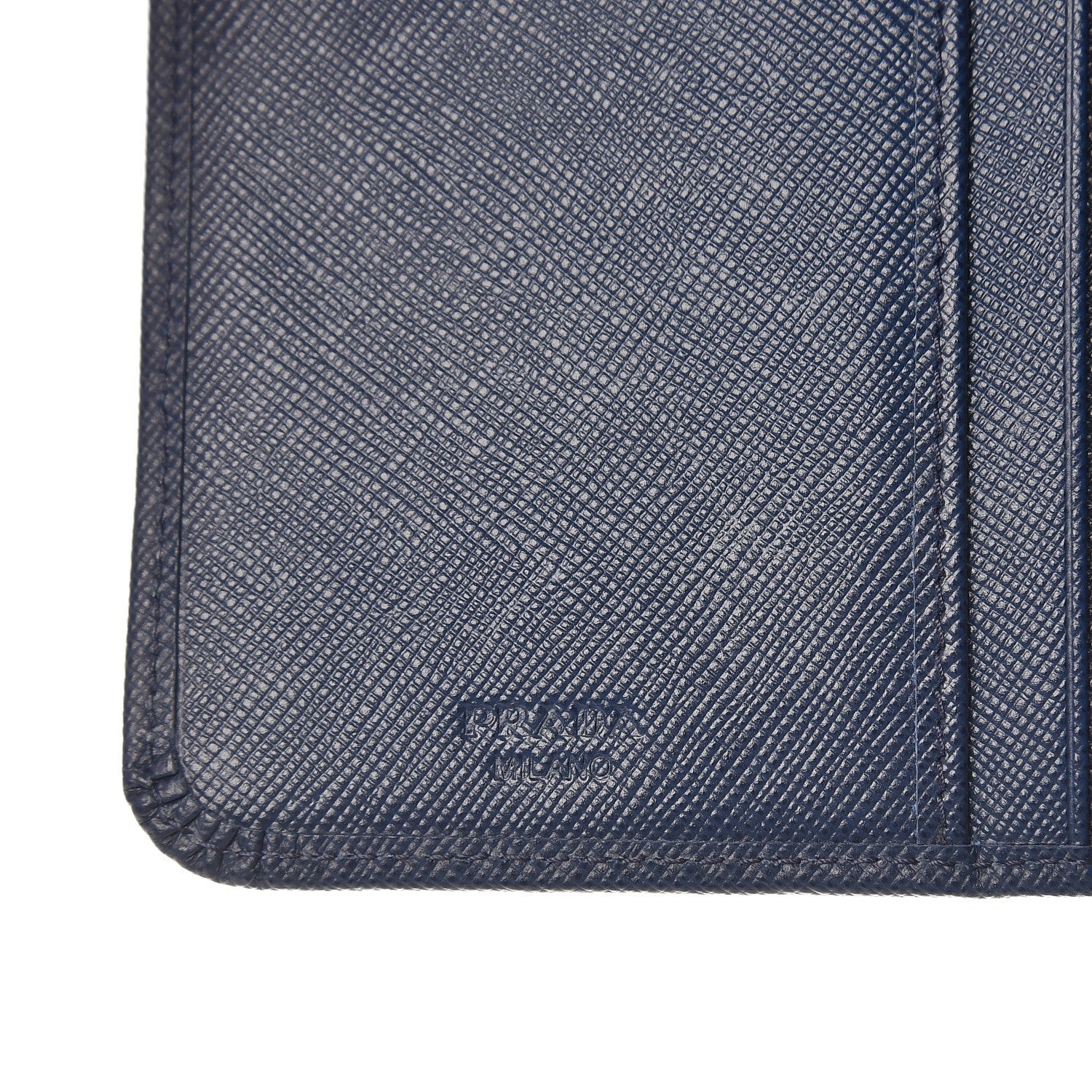 Prada Saffiano Metal Compact Wallet Bleuette 7 of 7