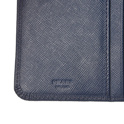 Prada Saffiano Metal Compact Wallet Bleuette 7 of 7