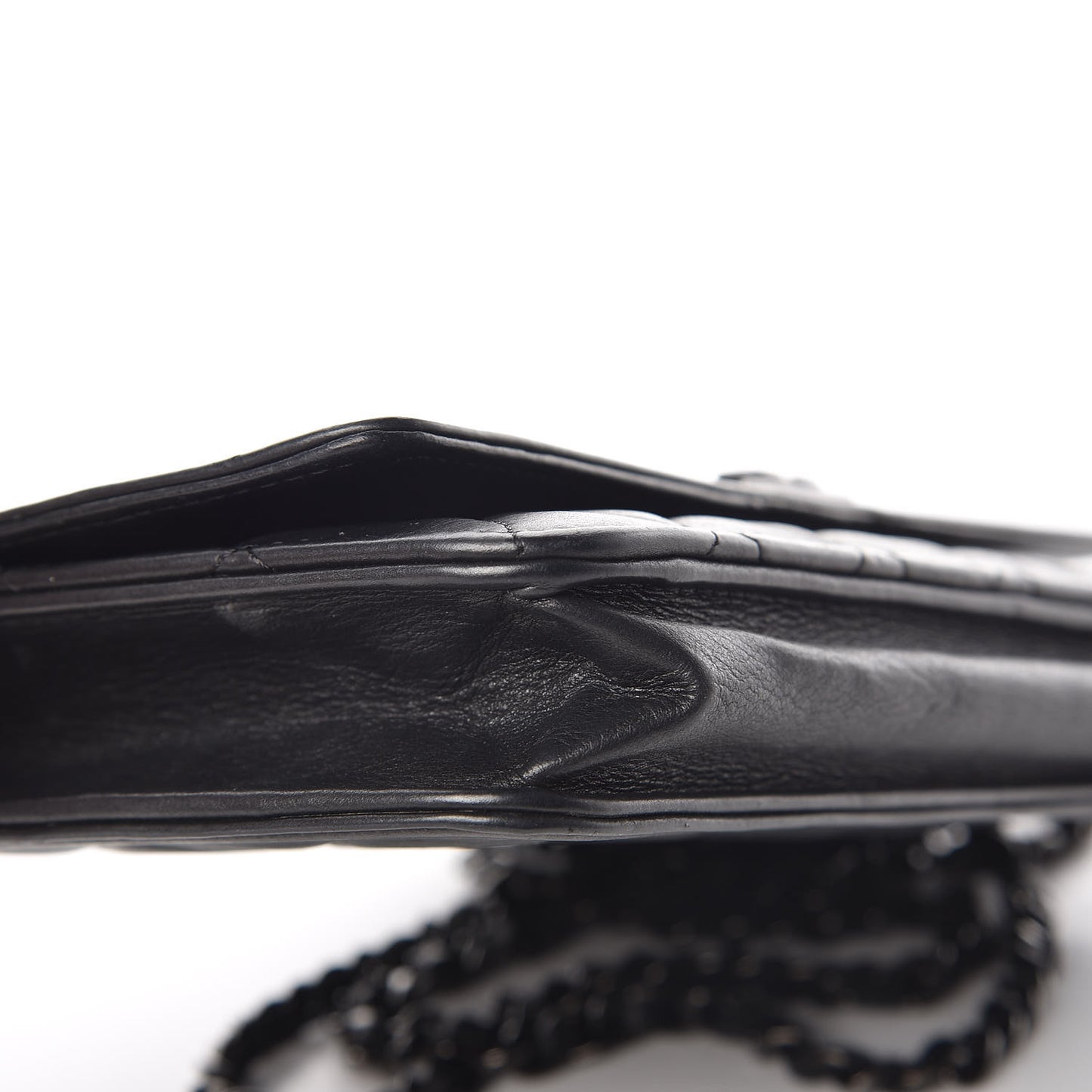 Lambskin Quilted Boy Wallet On Chain WOC Black