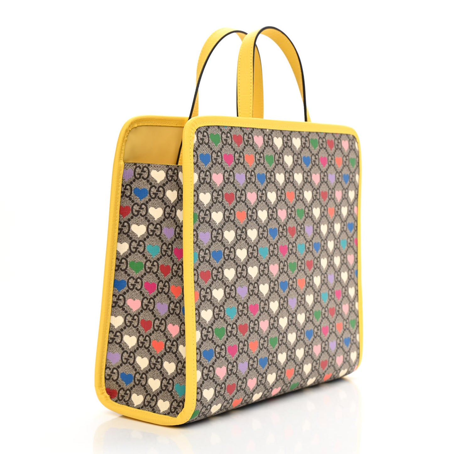 GG Supreme Monogram Hearts Childrens Tote Beige Ebony Multicolor Freesia