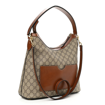 Gucci GG Supreme Monogram Linea A Hobo Brown 3 of 15