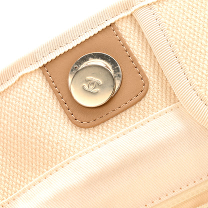 Chanel Canvas Pearl Medium Deauville Tote Ecru Beige 12 of 13