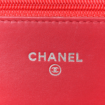 Chanel Patent Quilted Brilliant Wallet On Chain WOC Red 6 of 10