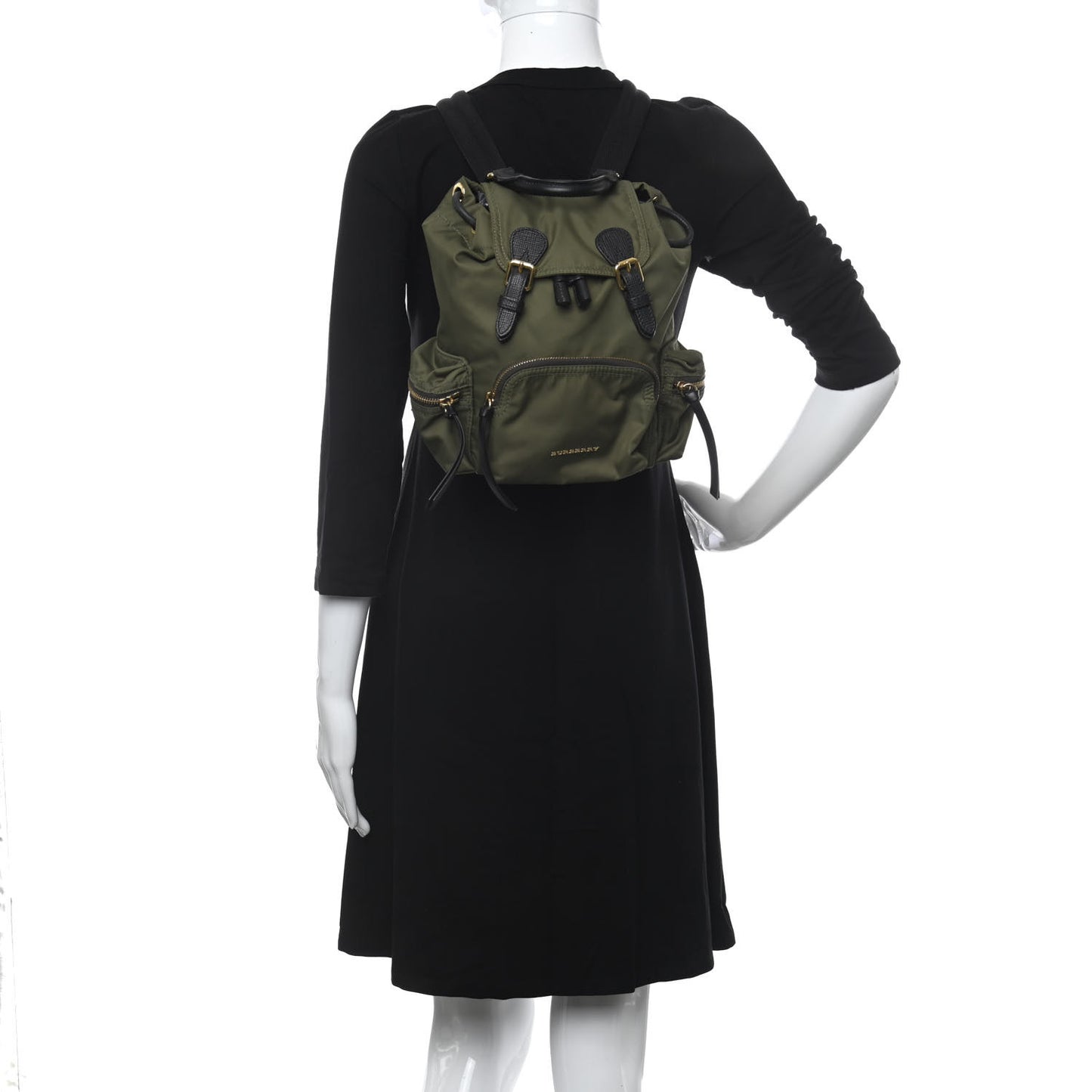 Nylon Small Crossbody Rucksack Backpack Canvas Green
