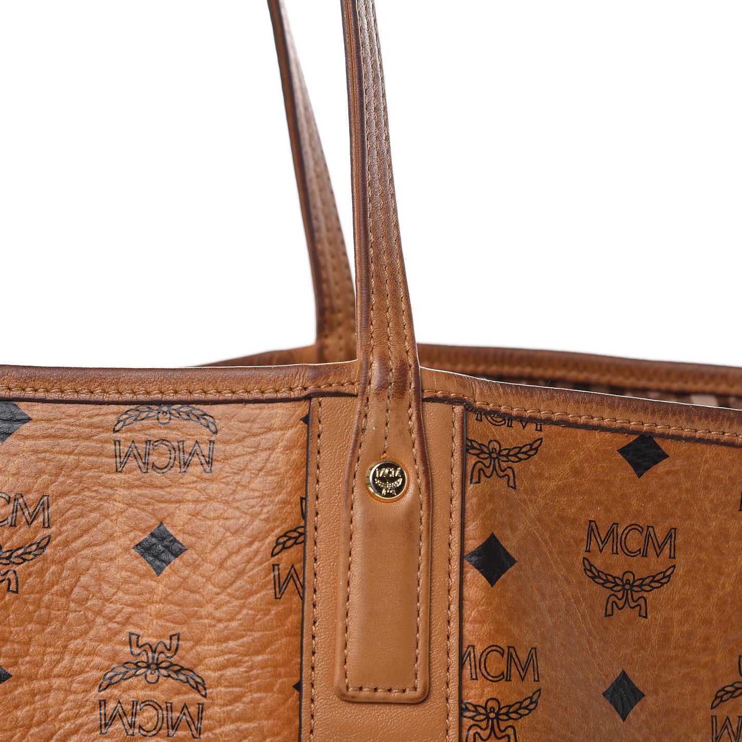 Visetos Large Liz Reversible Shopper Tote Cognac