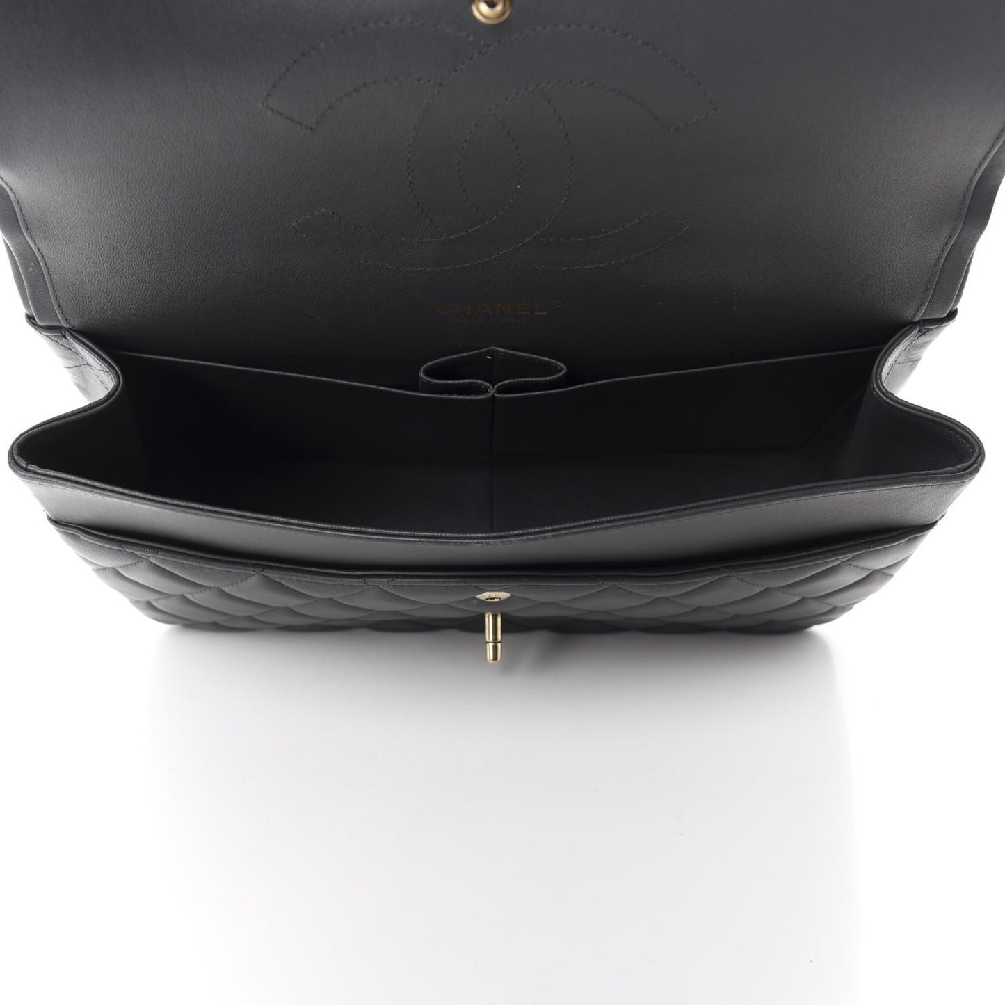 Lambskin Quilted Jumbo Double Flap Dark Grey
