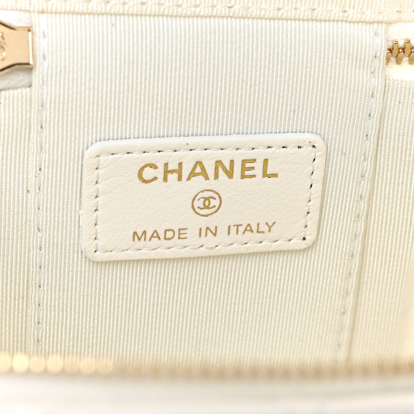 Lambskin Quilted My Chanel Lady Vanity Case With Chain White