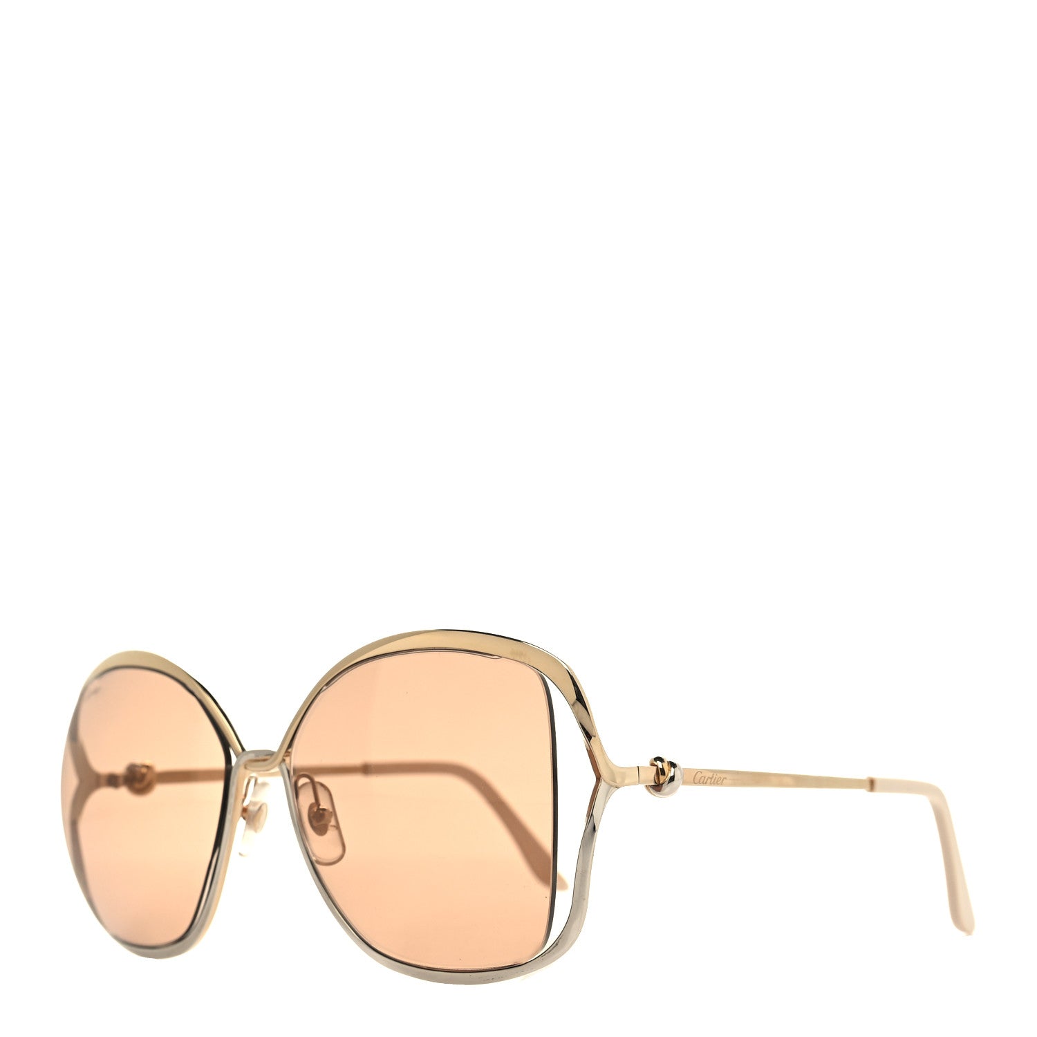 Cartier Metal Trinity Sunglasses CT0225S Brown Gold Silver 1 of 9