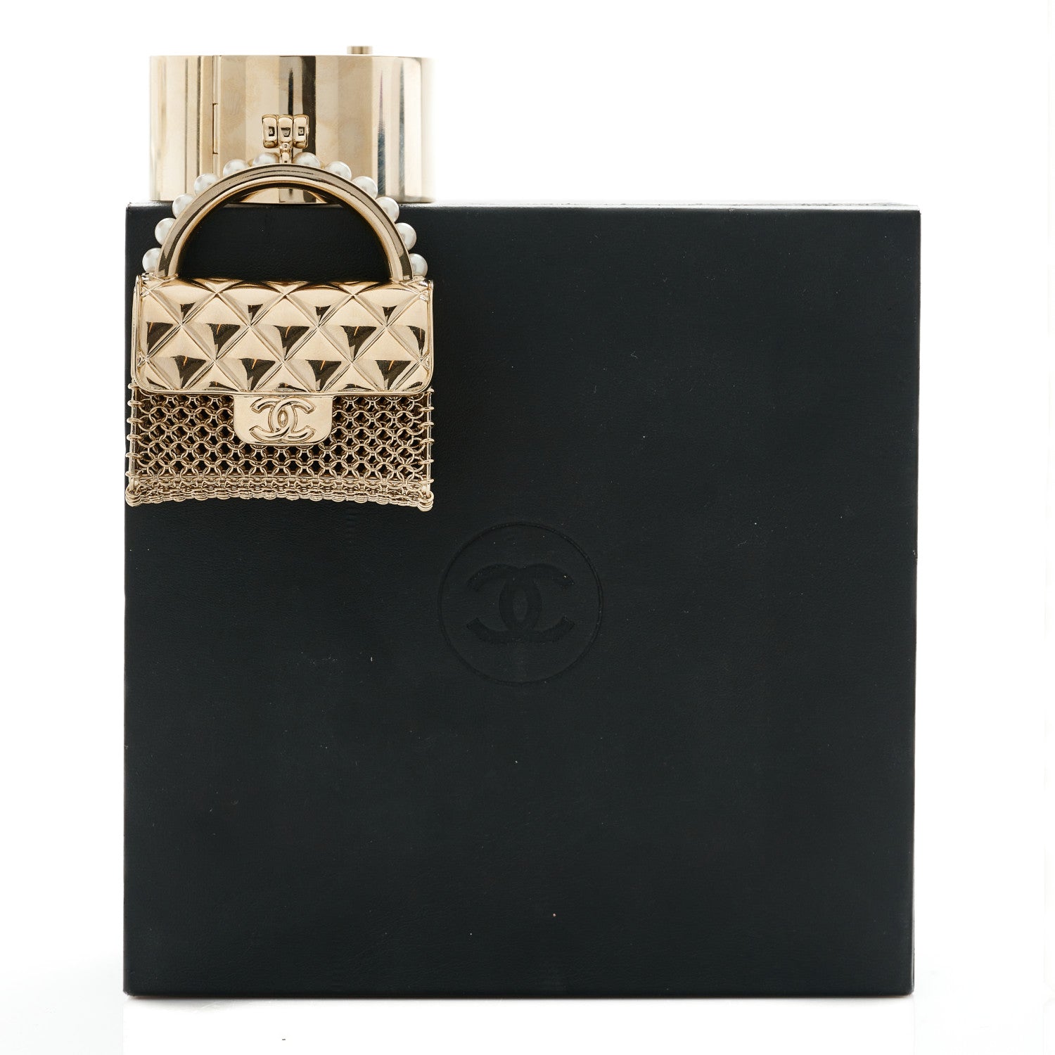 Chanel Metal Micro Pearl Bag Cuff Gold 8 of 8