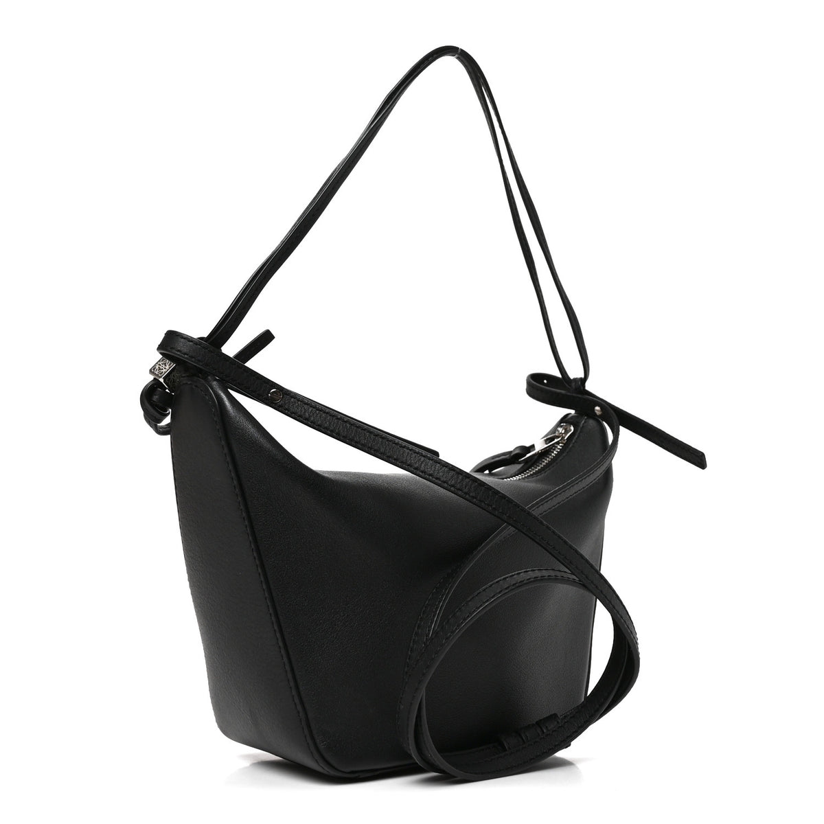 Calfskin Mini Hammock Hobo Black
