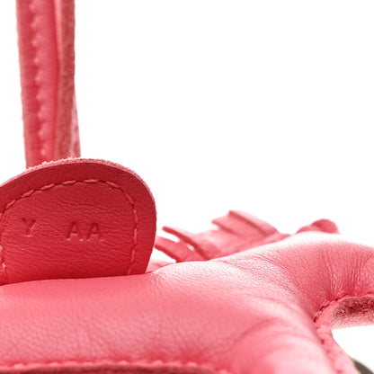 Hermes Milo Lambskin Grigri Rodeo Horse Bag Charm PM Rose Azalea 4 of 5