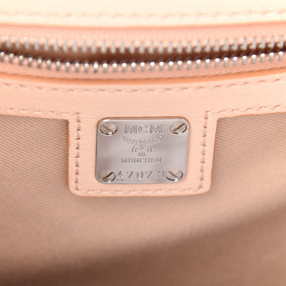 MCM Calfskin Essential Monogram Small Backpack Bisque 7 of 9