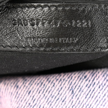 Saint Laurent Denim Quilted Small Loulou Puffer Monogram Chain Satchel Bleached Lilac 7 of 12
