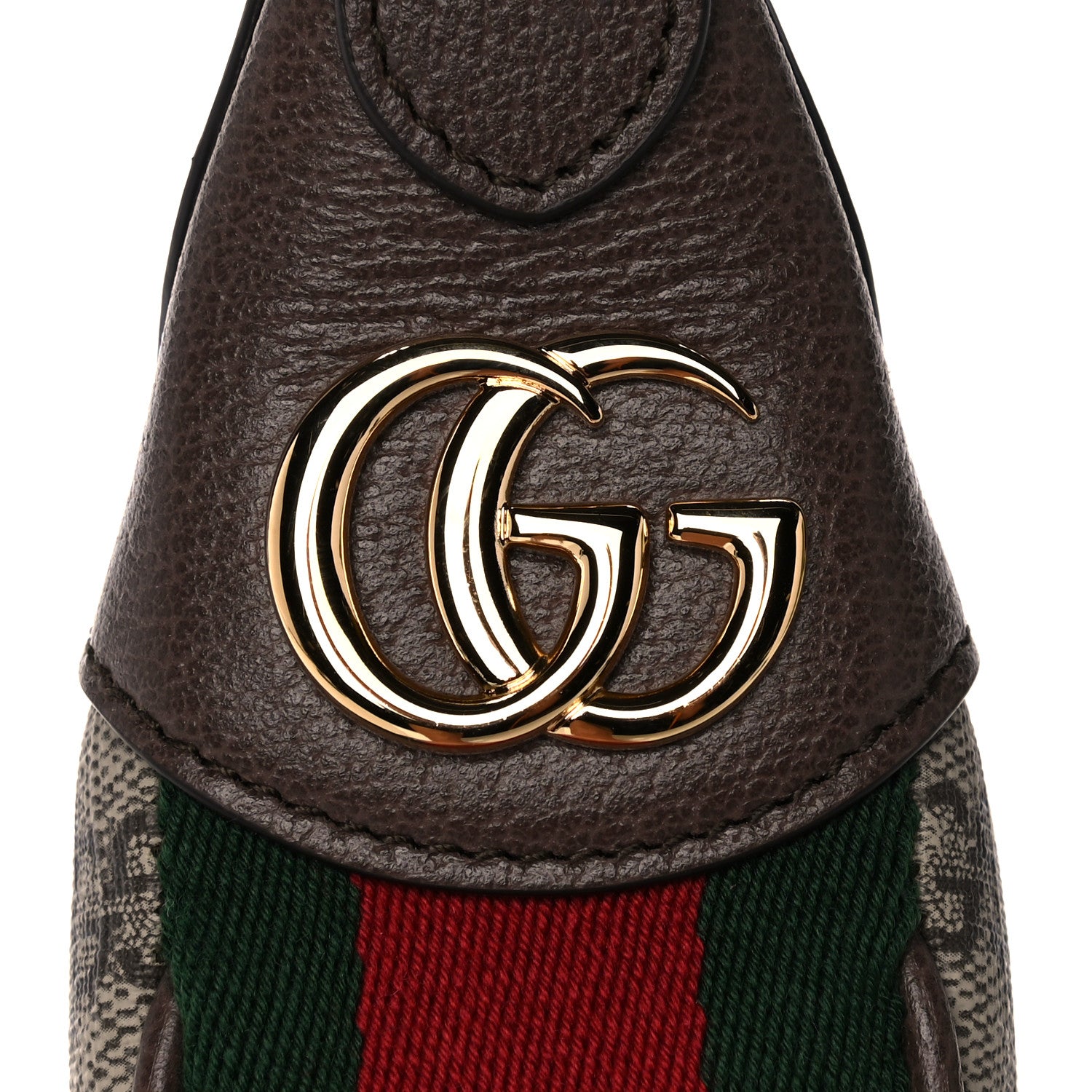 Gucci GG Supreme Monogram Textured Calfskin Web Mini Ophidia Half Moon Hobo Beige Ebony New Acero 9 of 10