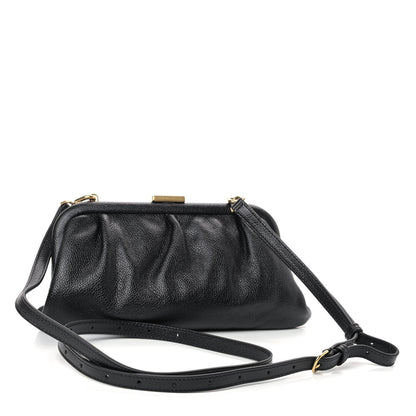 Balenciaga Grained Calfskin Logo Cloud Clutch XS Black 2 of 8