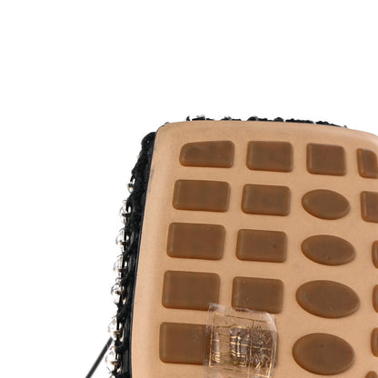 Bottega Veneta Mesh Nappa Crystal Embellished Sparkle Stretch Ankle Tie Sandals 35 Black 11 of 12