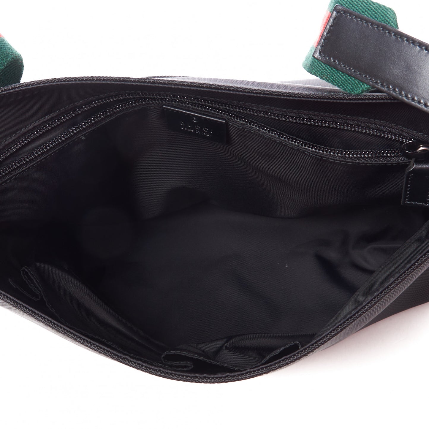 Techno Canvas Web Large Flap Messenger Bag Black