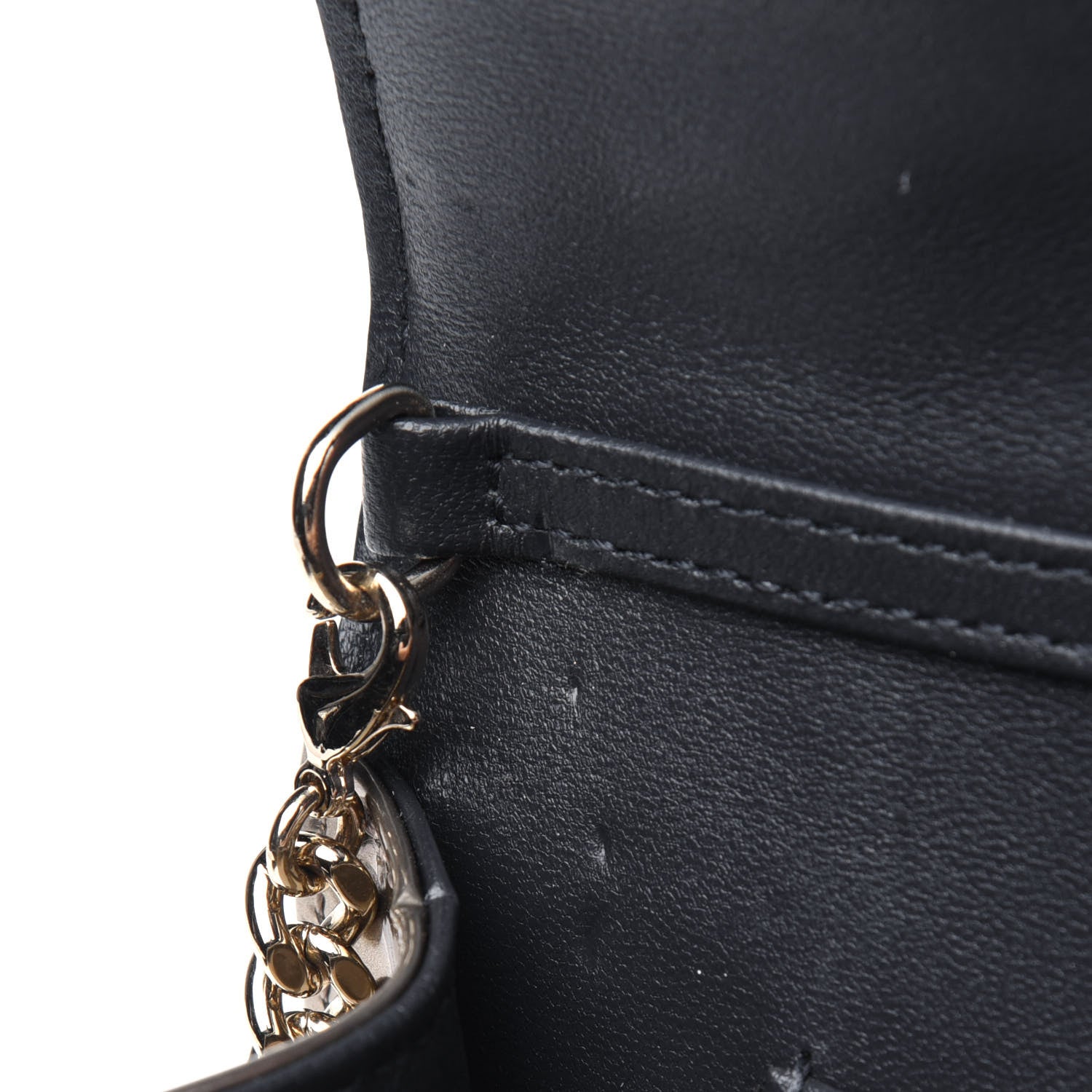 Christian Dior Metallic Patent Micro-Cannage Diorama Wallet on Chain Pouch Gold 9 of 20