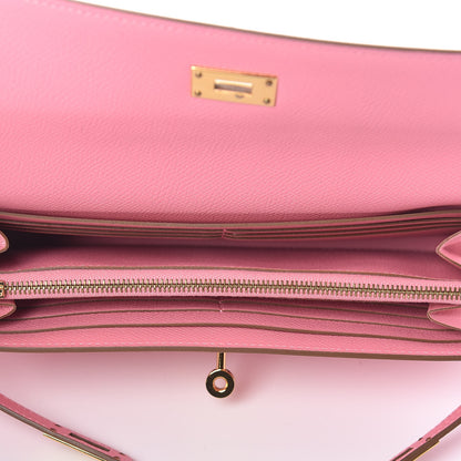 Hermes Epsom Kelly Longue Wallet Rose Confetti 5 of 8