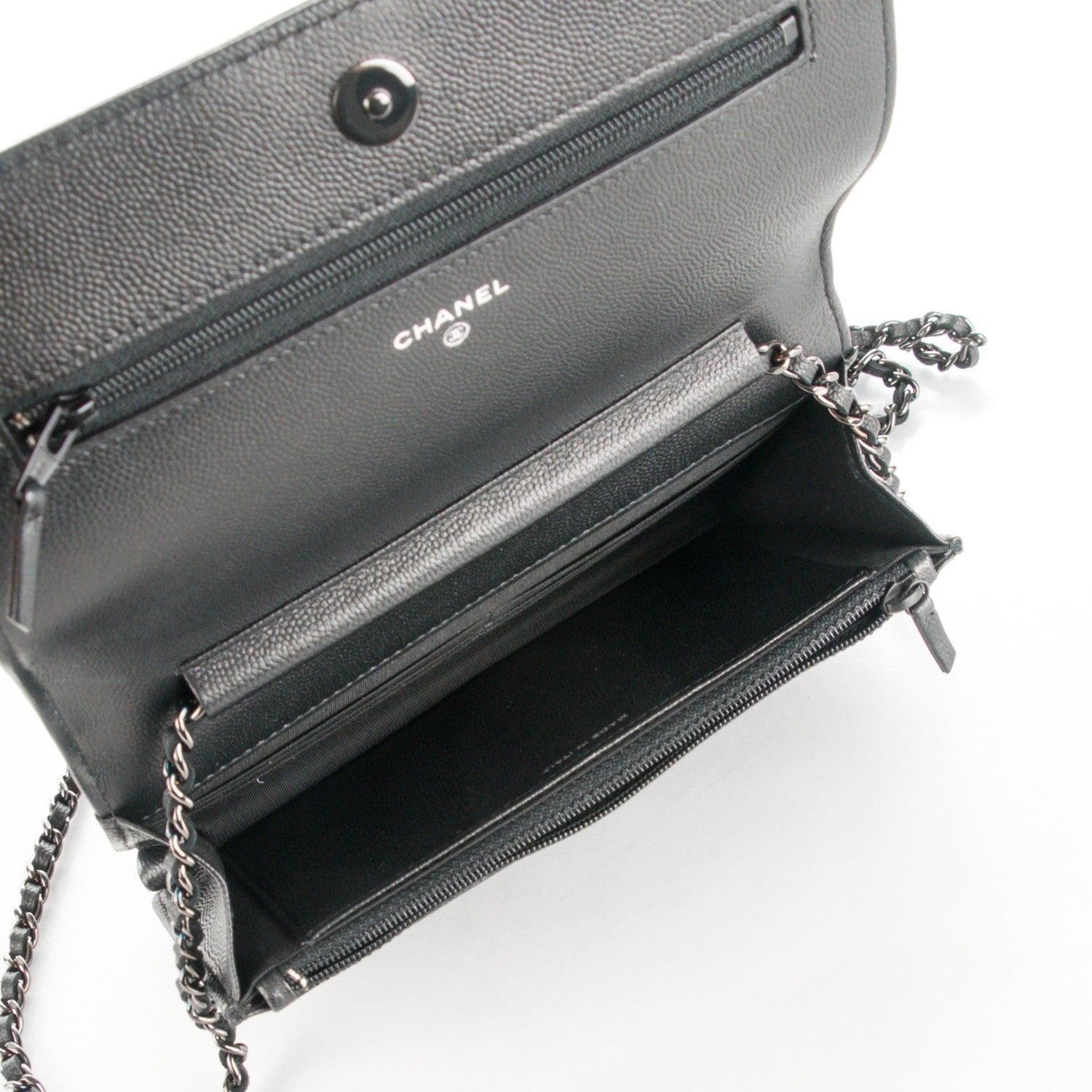 Chanel Calfskin Quilted Boy Wallet On Chain WOC So Black 5 of 8
