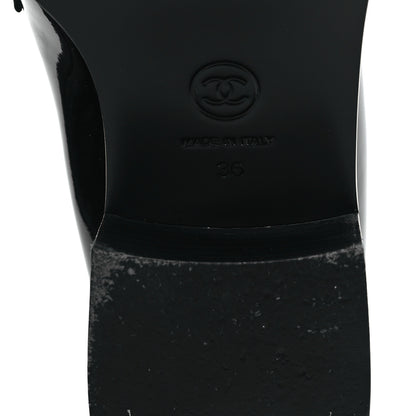 Chanel Patent CC Heart Loafers 36 Black 6 of 9