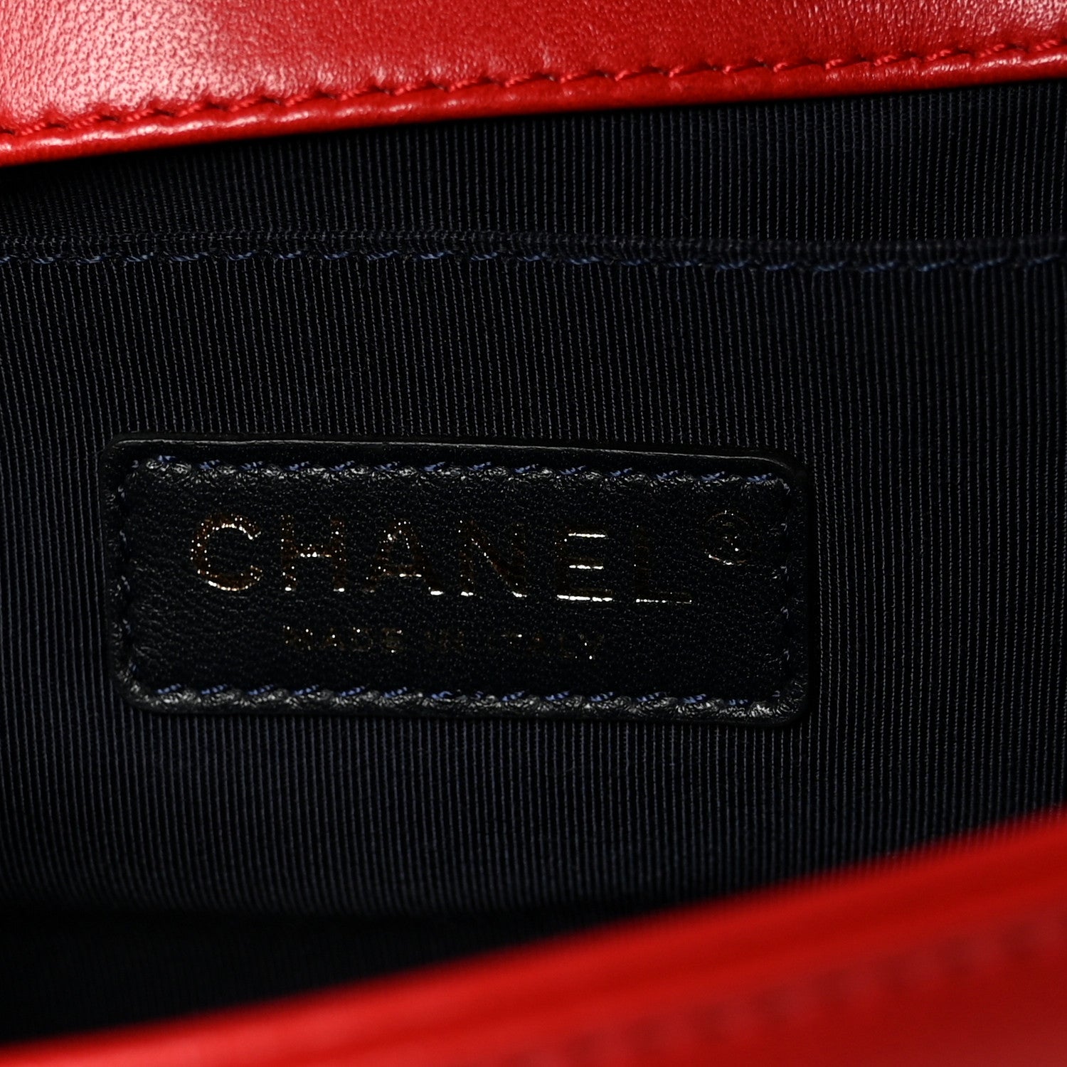 Chanel Lambskin Embossed Medium Boy Cube Flap Red 6 of 10