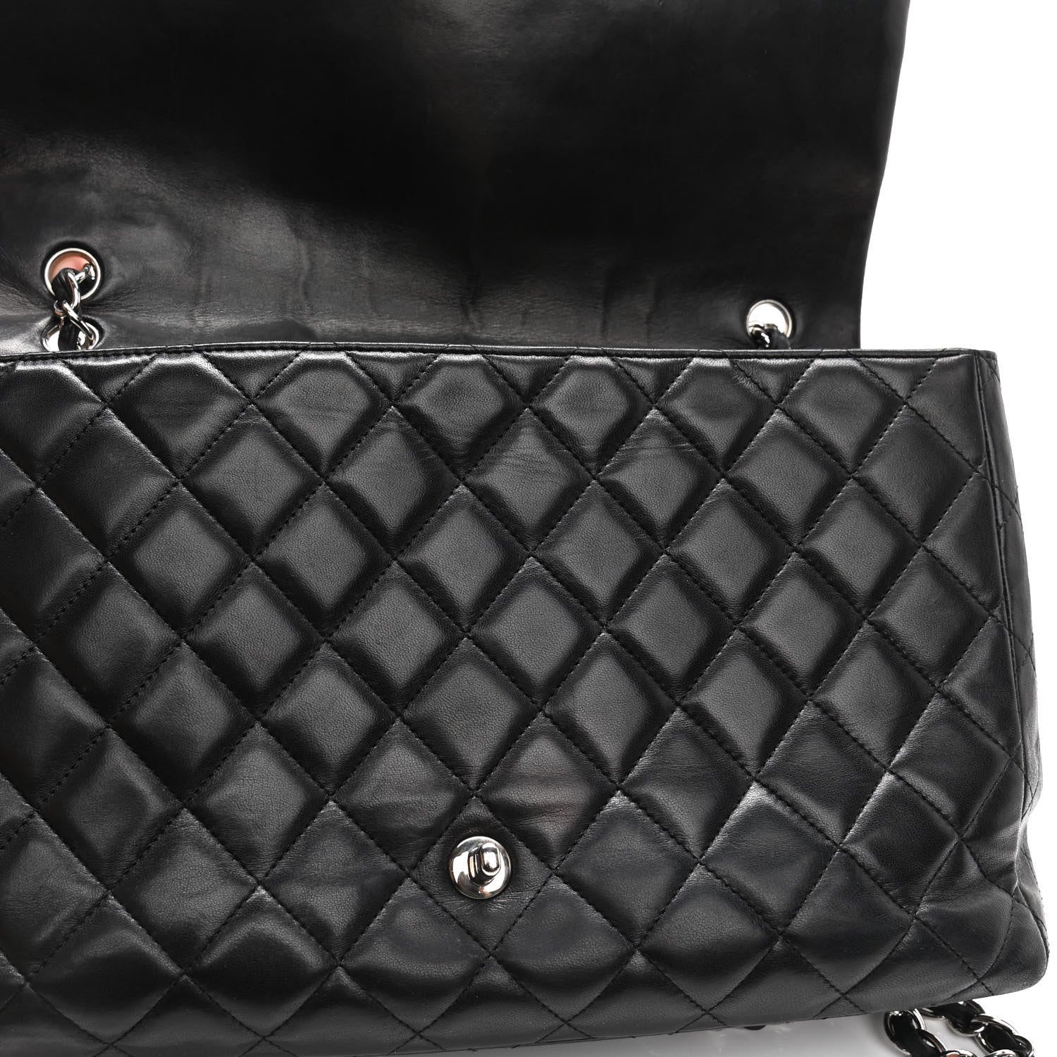Chanel Lambskin Quilted Maxi Single Flap Black 12 of 16