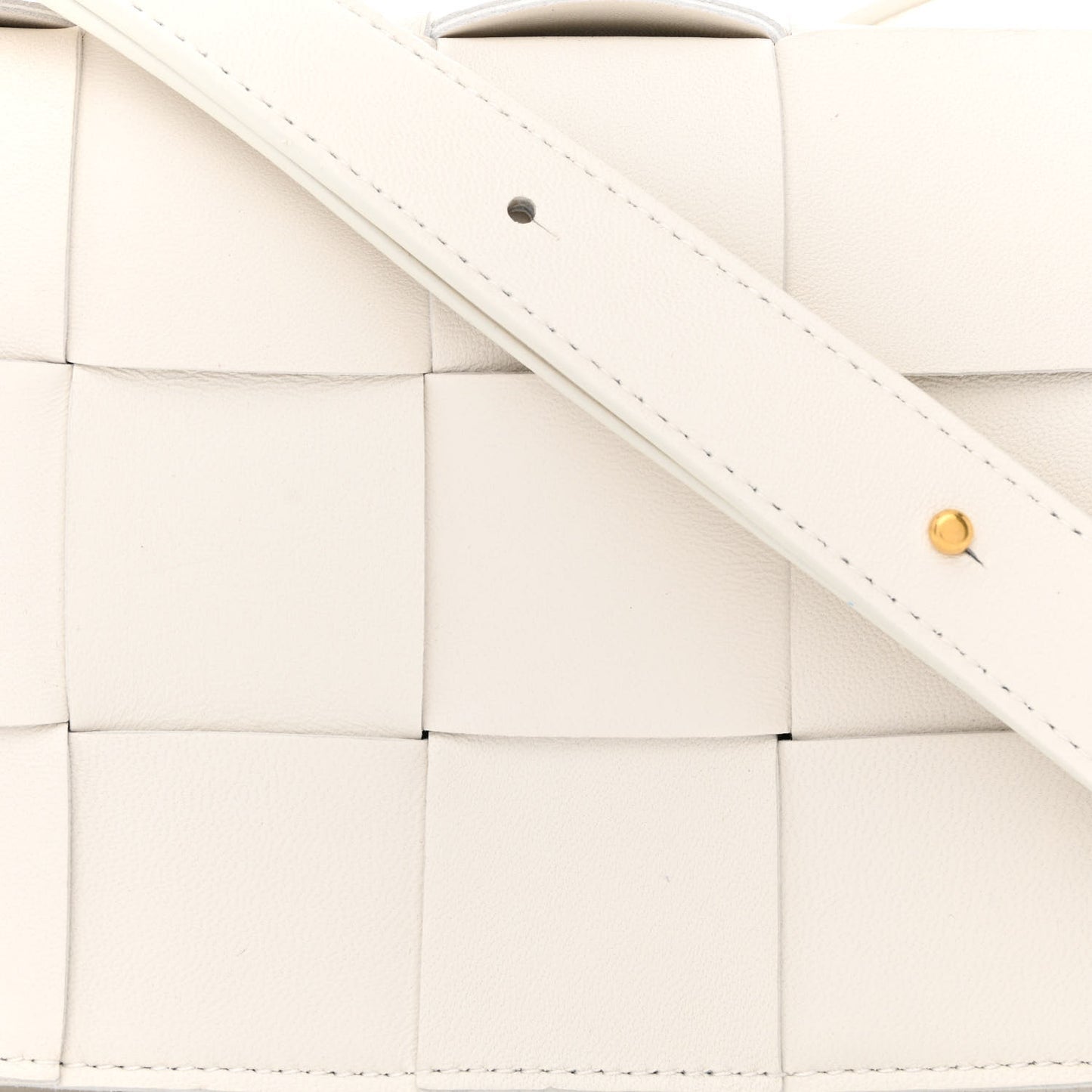 Lambskin Maxi Intrecciato Cassette Crossbody Bag White
