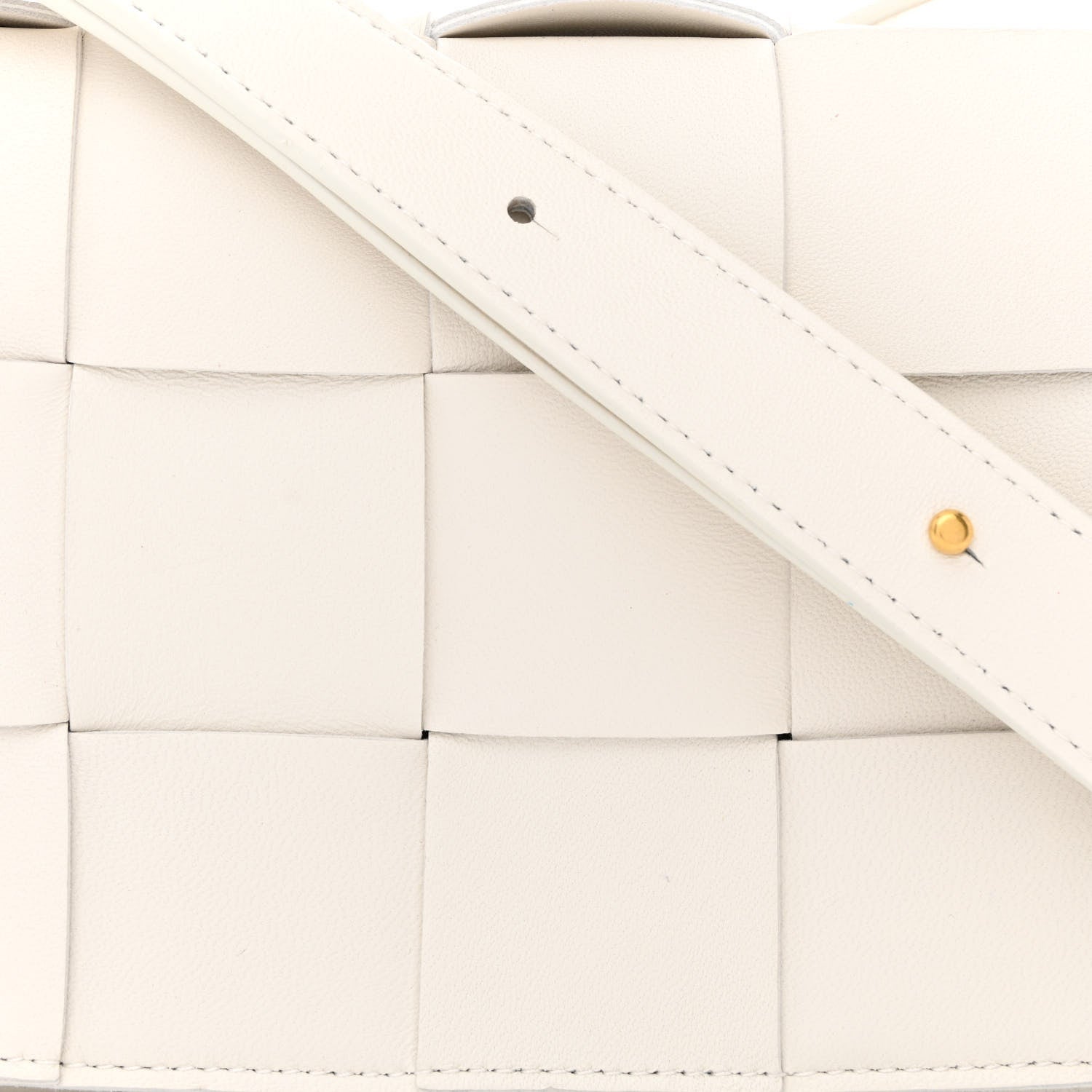 Bottega Veneta Lambskin Maxi Intrecciato Cassette Crossbody Bag White 7 of 10