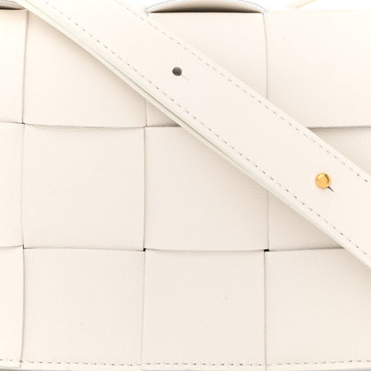 Bottega Veneta Lambskin Maxi Intrecciato Cassette Crossbody Bag White 7 of 10