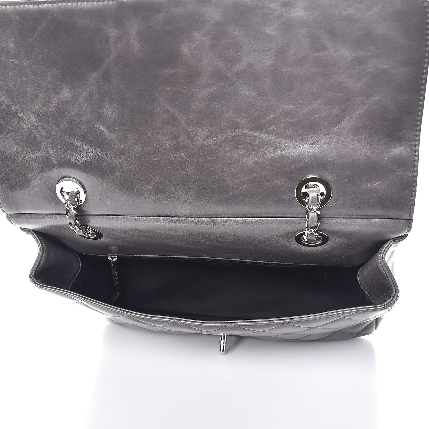 Chanel Glazed Calfskin Quilted Small CC Delivery Tote Grey 5 of 12