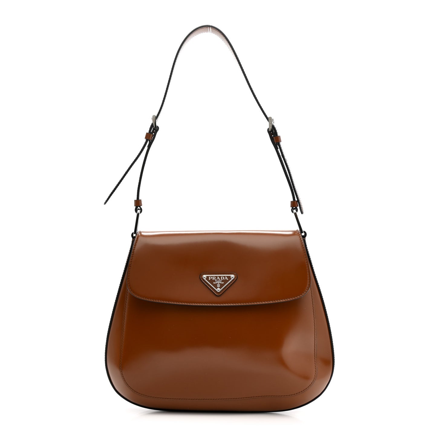 Spazzolato Cleo Flap Adjustable Strap Shoulder Bag Tobacco