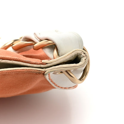 Chanel Lambskin Canvas CC Olsen Chain Small Shoulder Bag White Orange 15 of 16